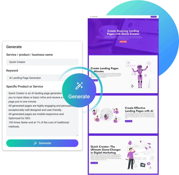 Generate landing page